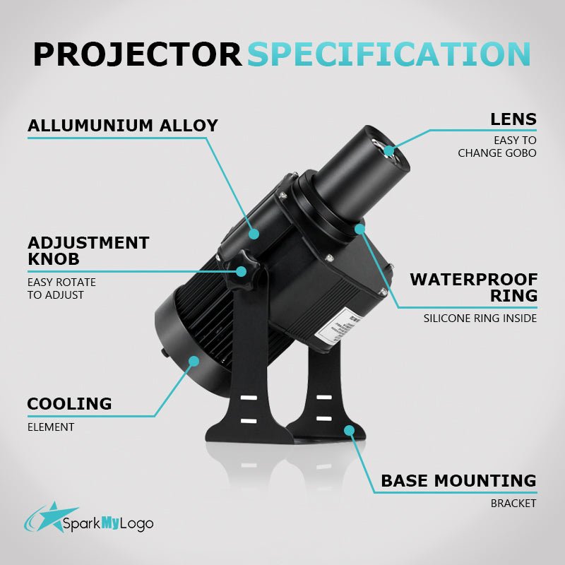 SPARK - 60S 60W LED Gobo Projector – Waterproof Logo Light for Outdoor/Indoor - SparkMyLogo